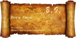 Bora Imre névjegykártya